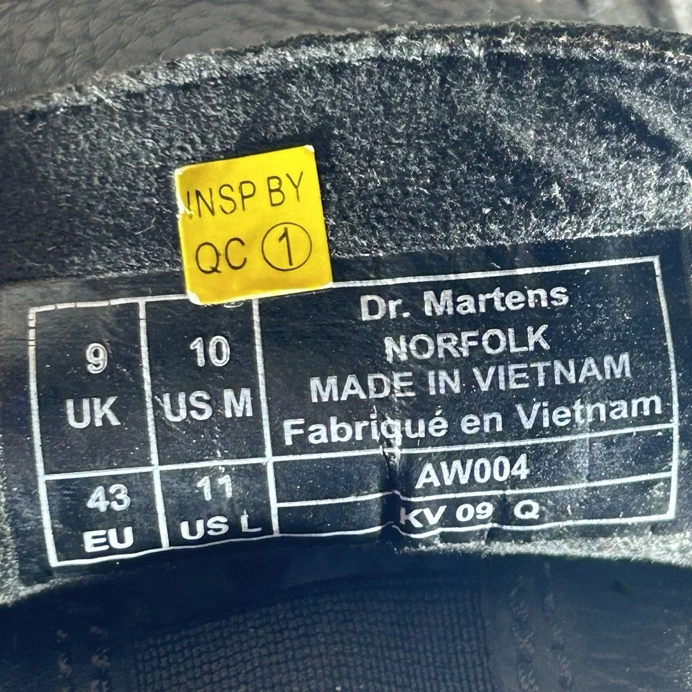 Dr Martens Norfolk Industrial Mens 10 Black Leather Slip Resistant Work Shoes